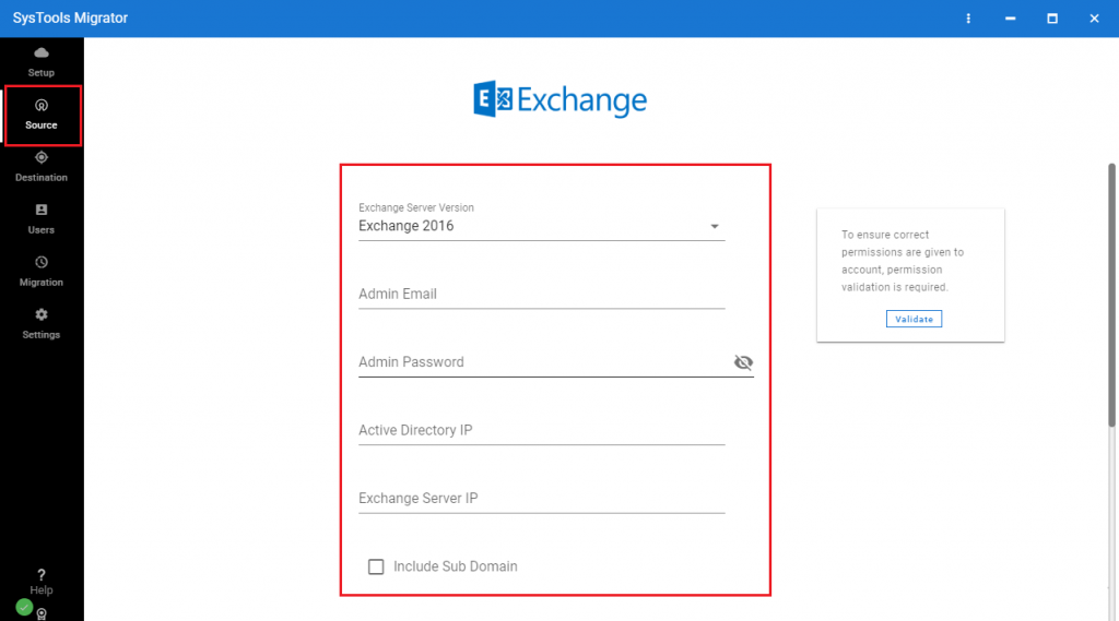 Provide Exchange Credentials